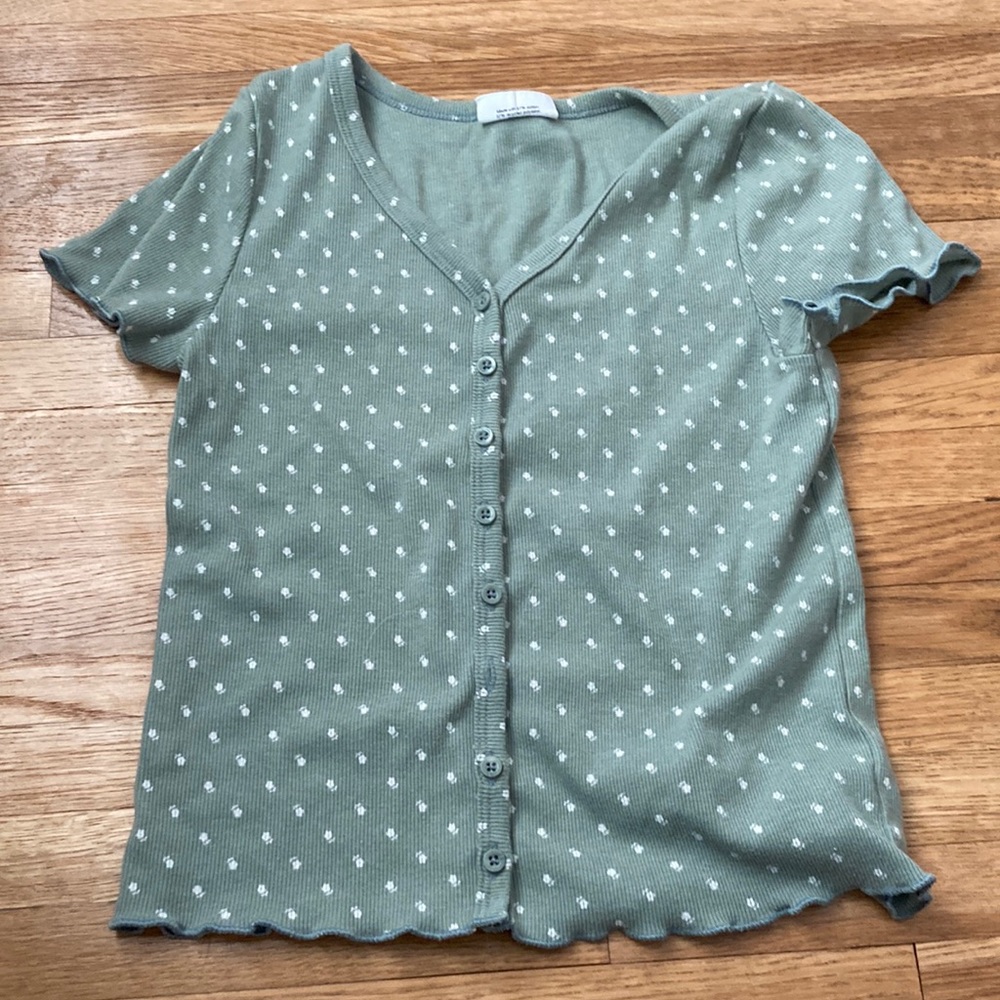 Gap teen ruffle cropped tee
